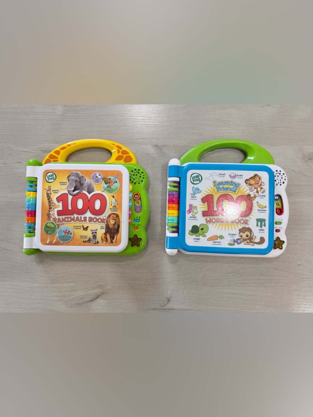 Leap Frog Learning Friends 100 Word Book and 100 Animal Book Toddler Bilingual